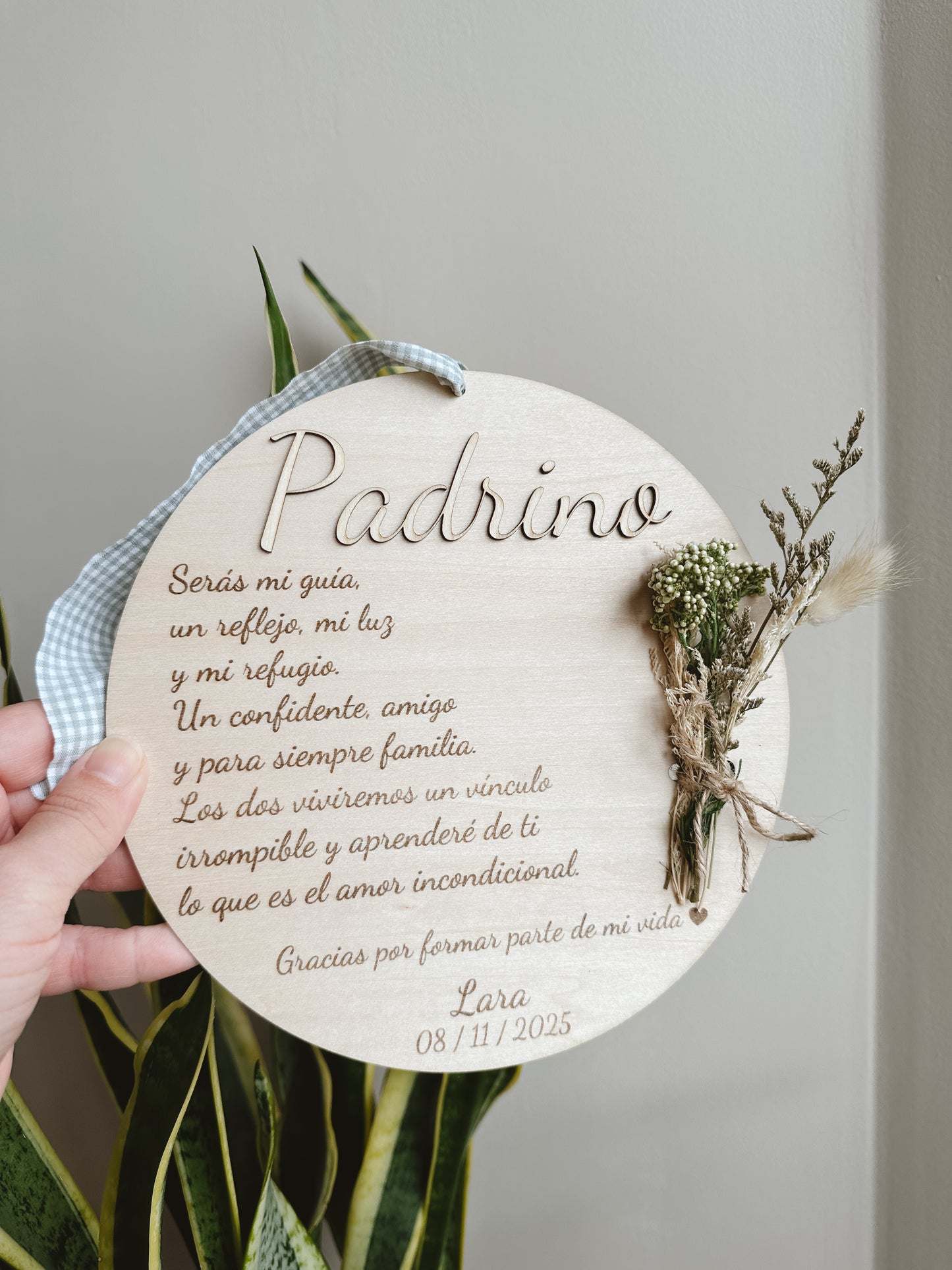 Placa dedicatoria madera ♥️