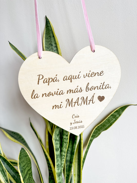 Cartel Pajes Madera ♥️