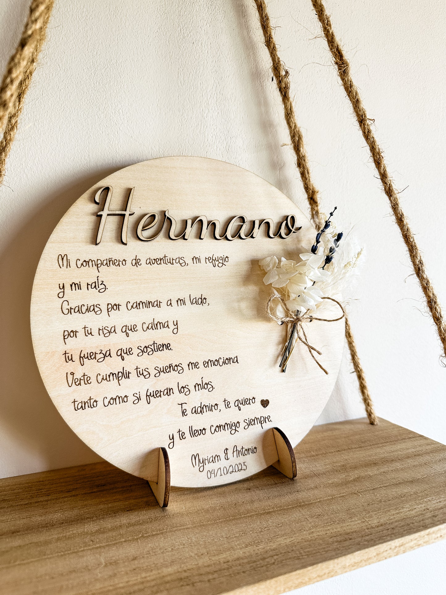 Placa dedicatoria madera ♥️