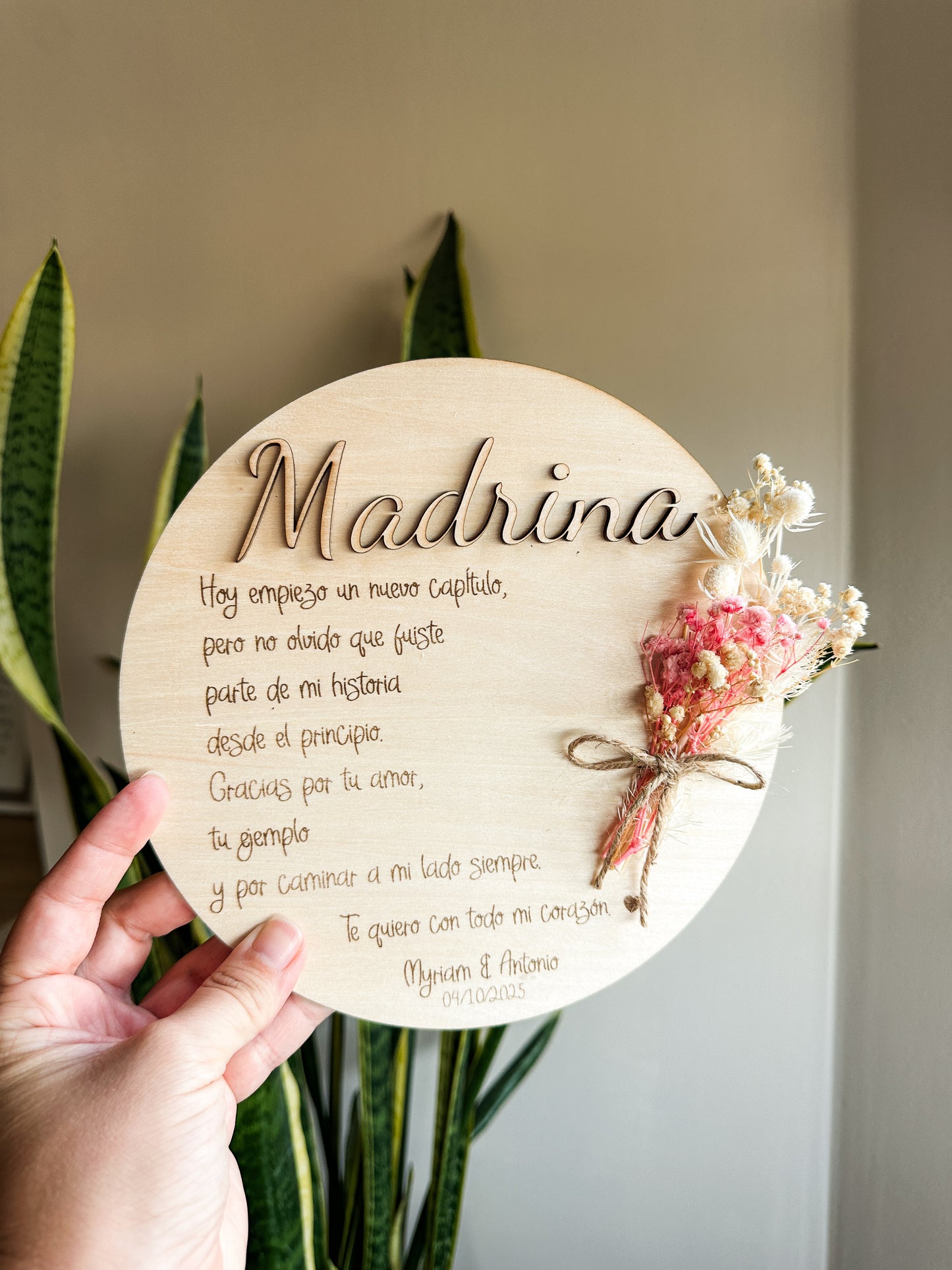 Placa dedicatoria madera ♥️