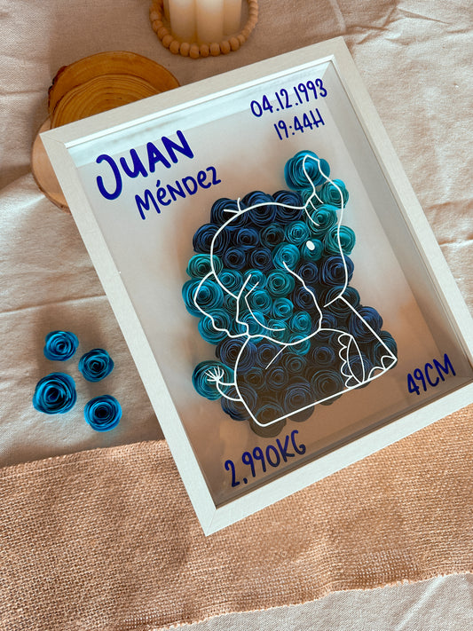 Cuadro Natalicio Personalizado 🐣🌸 - Flores