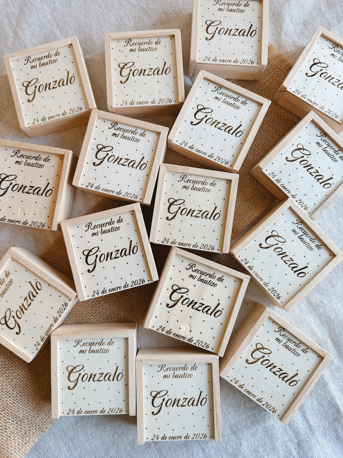 3 en raya de madera personalizado