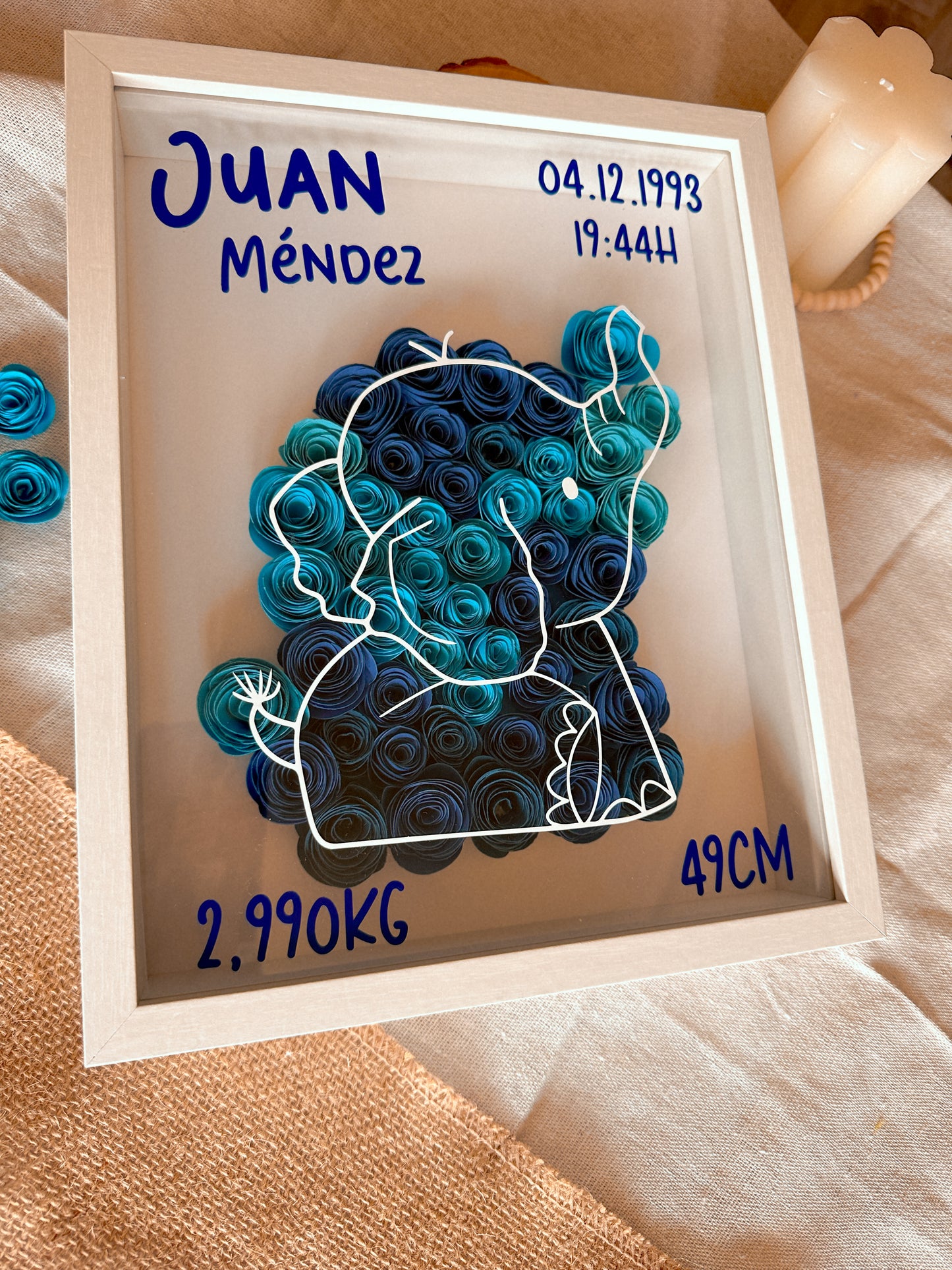 Cuadro Natalicio Personalizado 🐣🌸 - Flores