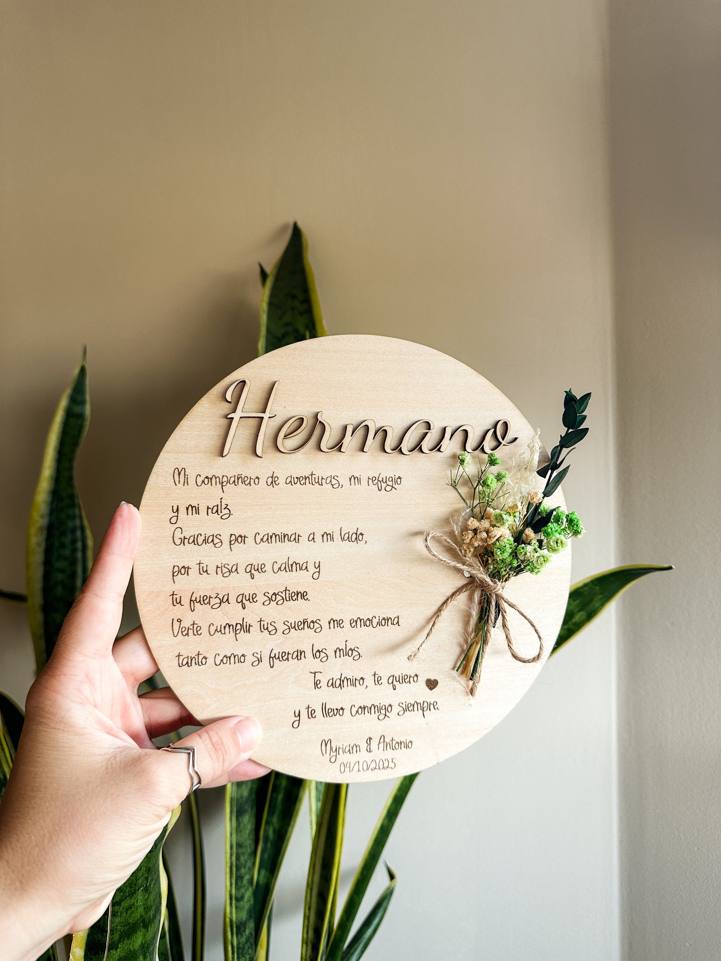 Placa dedicatoria madera ♥️