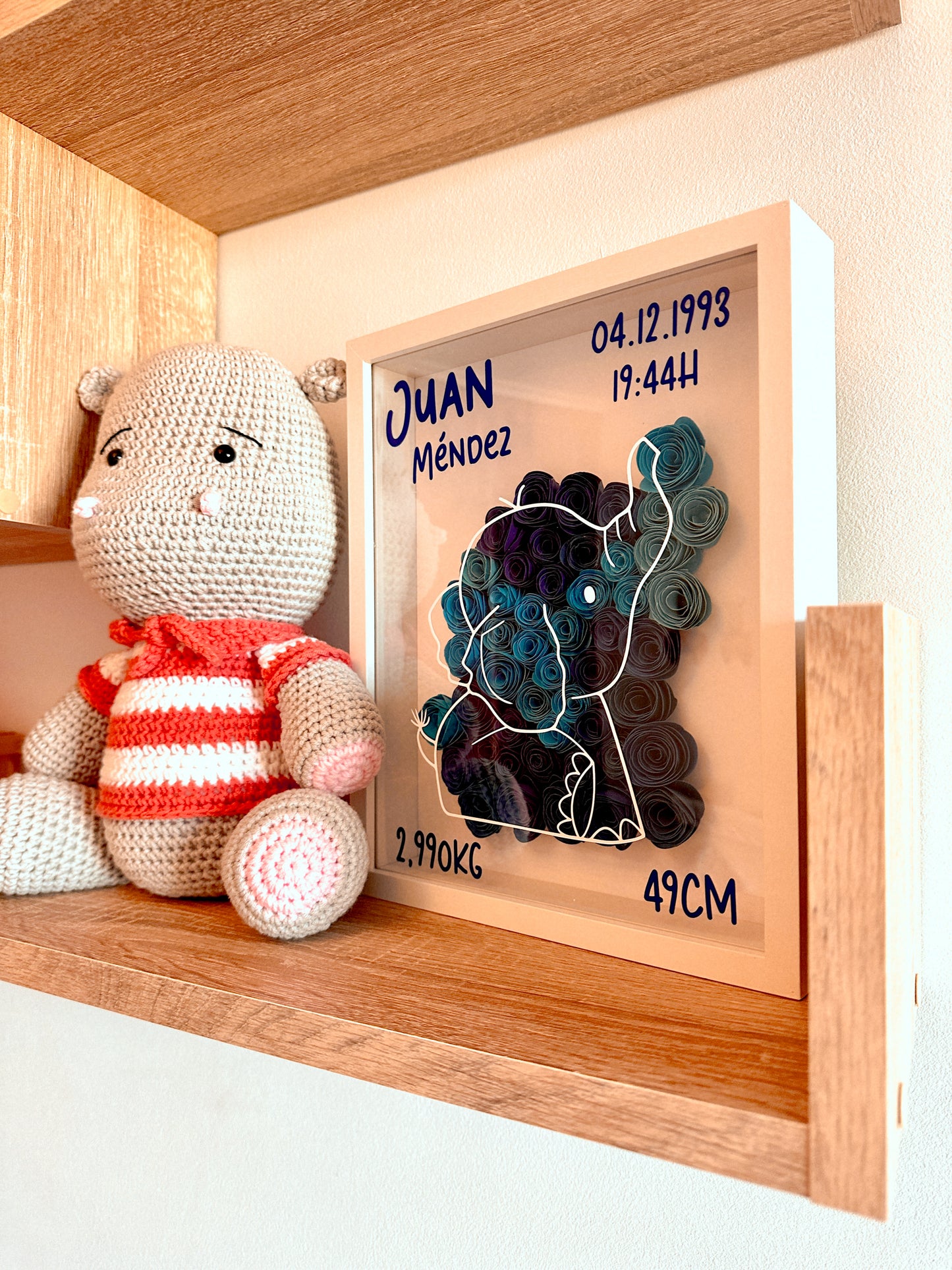 Cuadro Natalicio Personalizado 🐣🌸 - Flores