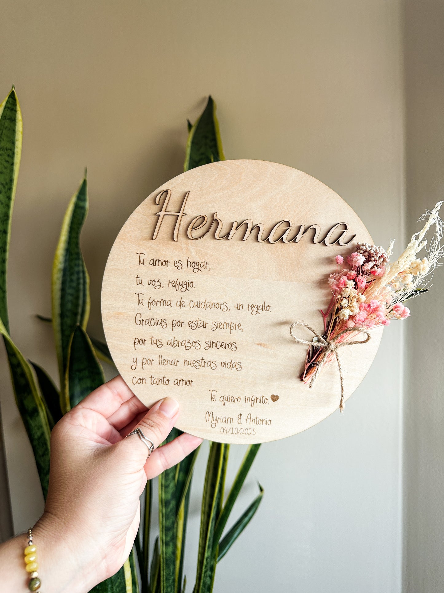 Placa dedicatoria madera ♥️