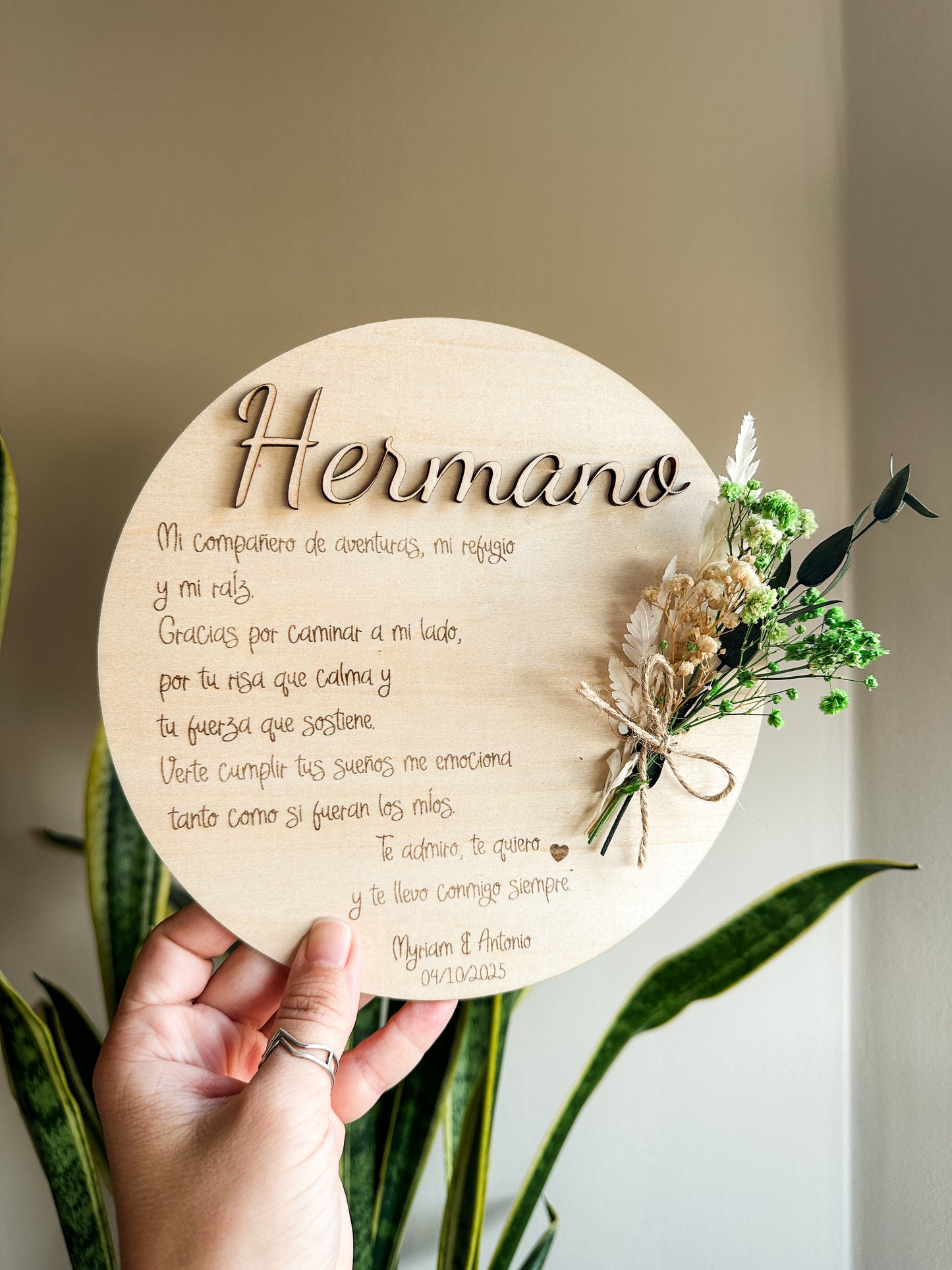 Placa dedicatoria madera ♥️