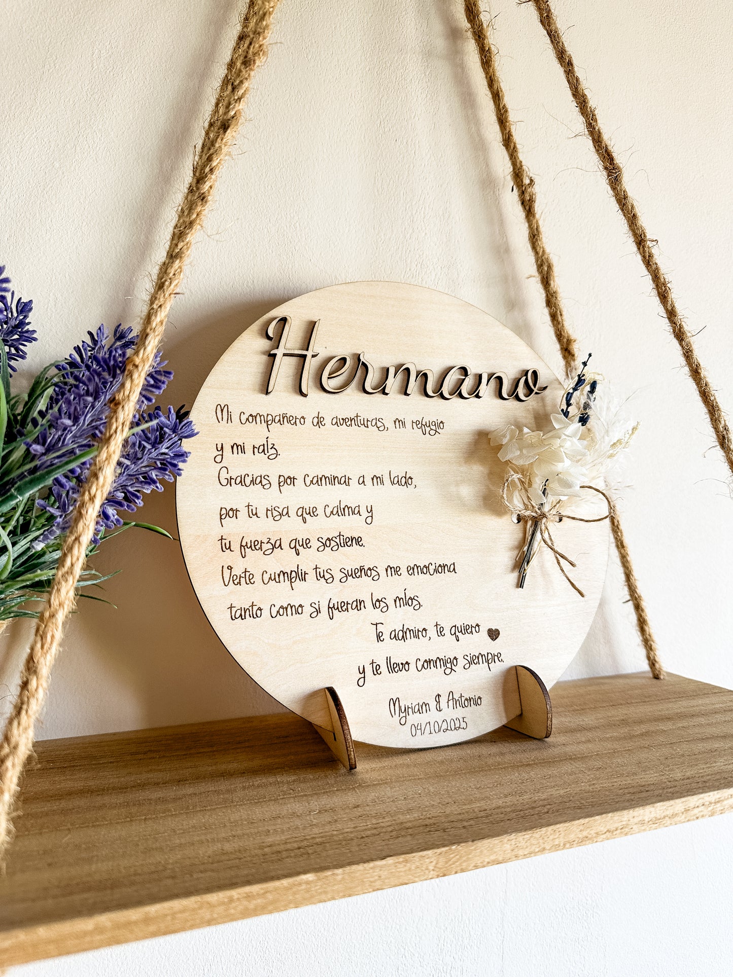 Placa dedicatoria madera ♥️