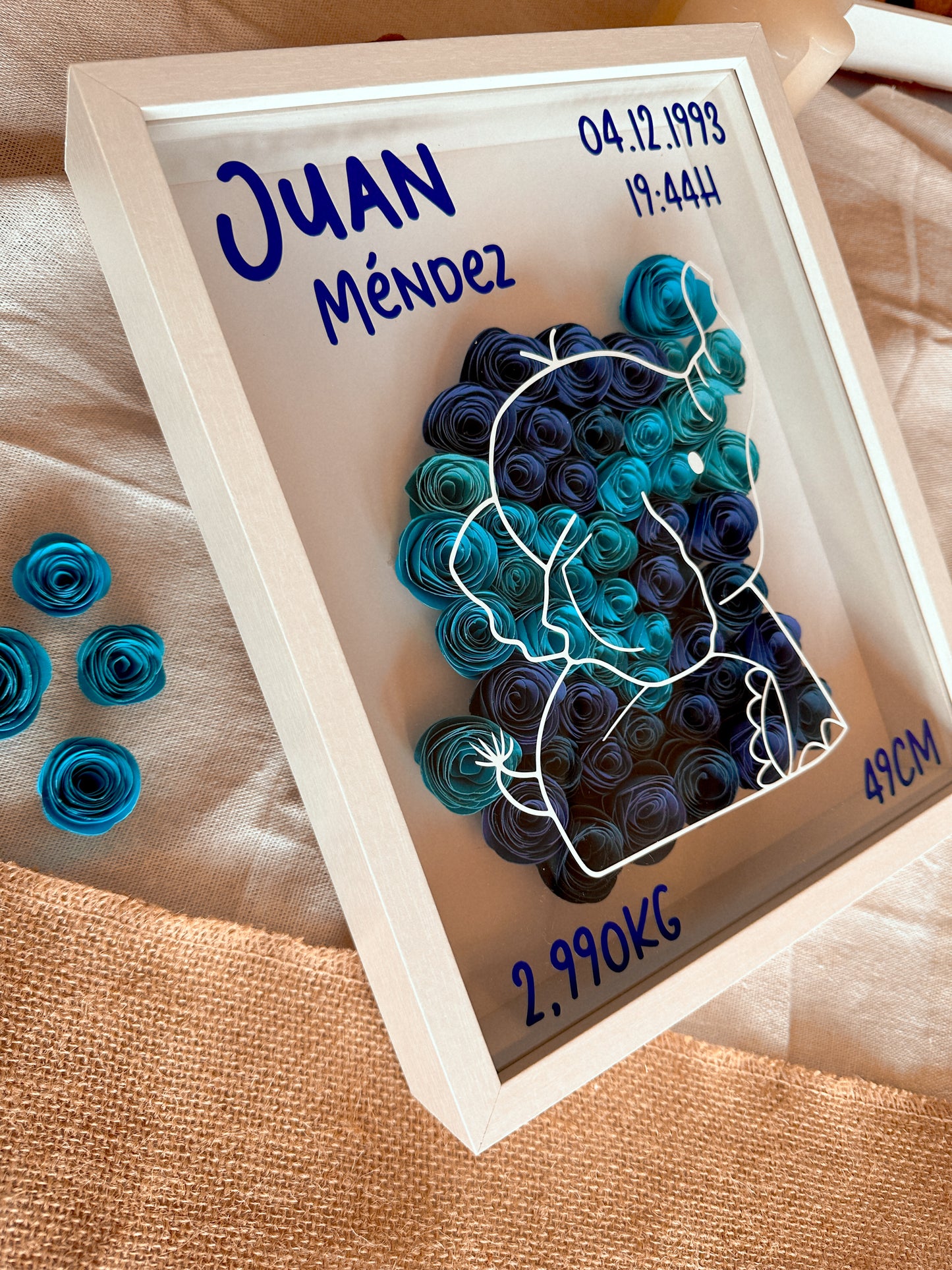 Cuadro Natalicio Personalizado 🐣🌸 - Flores