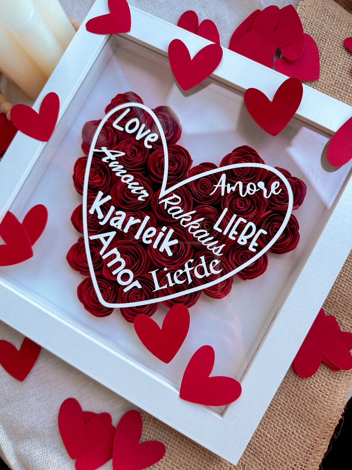 Cuadro Flores Personalizado 🌺 - Corazón