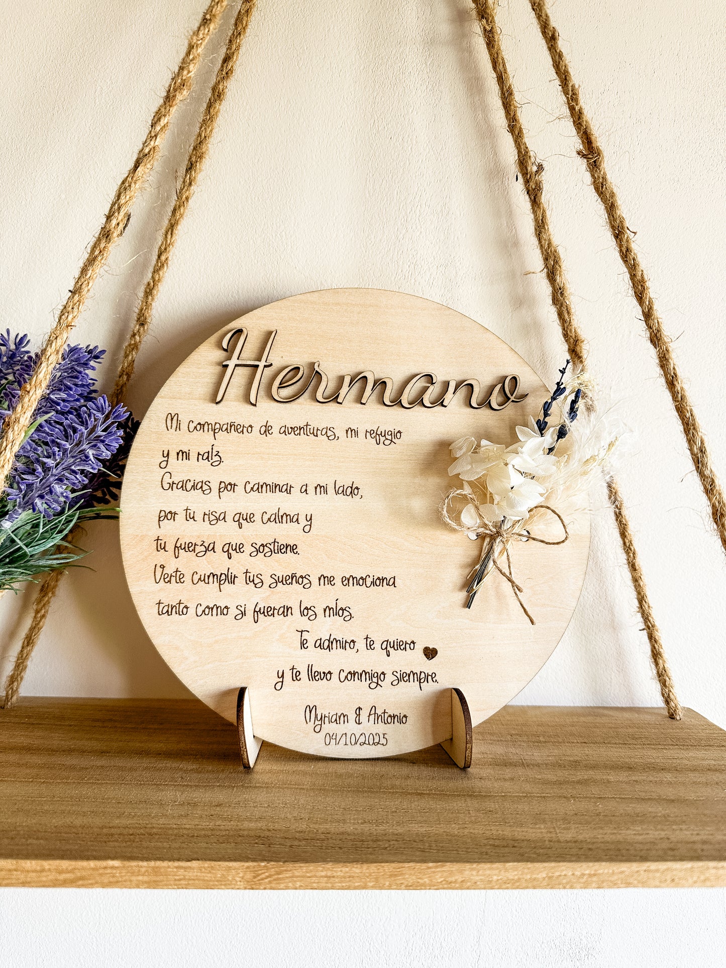 Placa dedicatoria madera ♥️