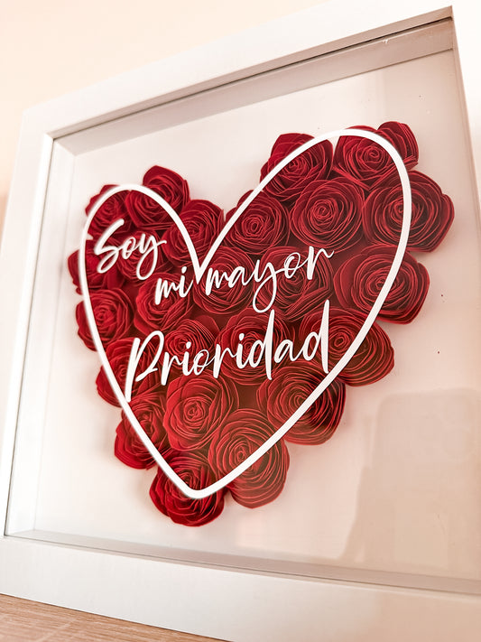 Cuadro Flores Personalizado 🌺 - Corazón