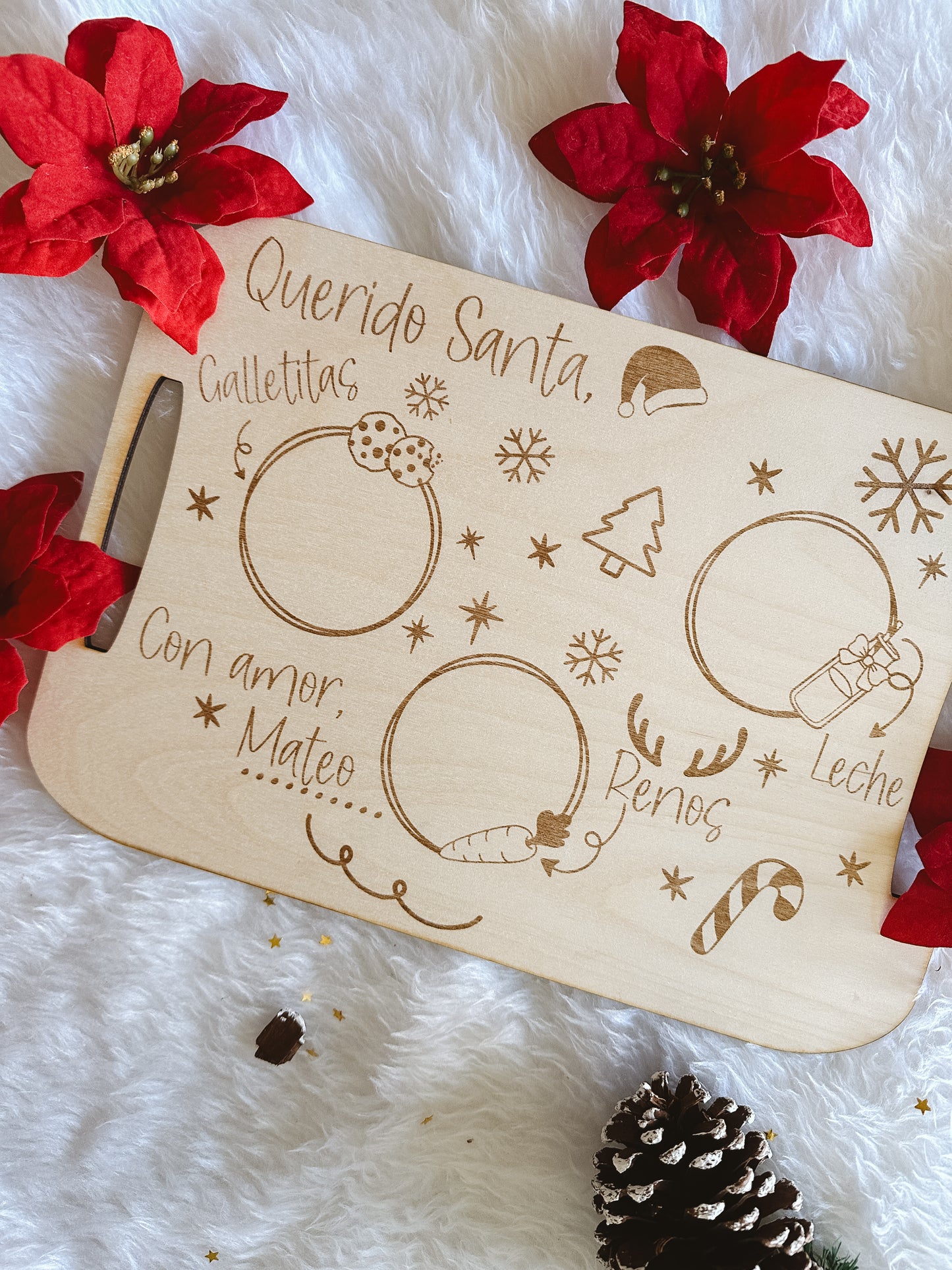Bandeja para Papá Noel y Reyes Magos personalizada