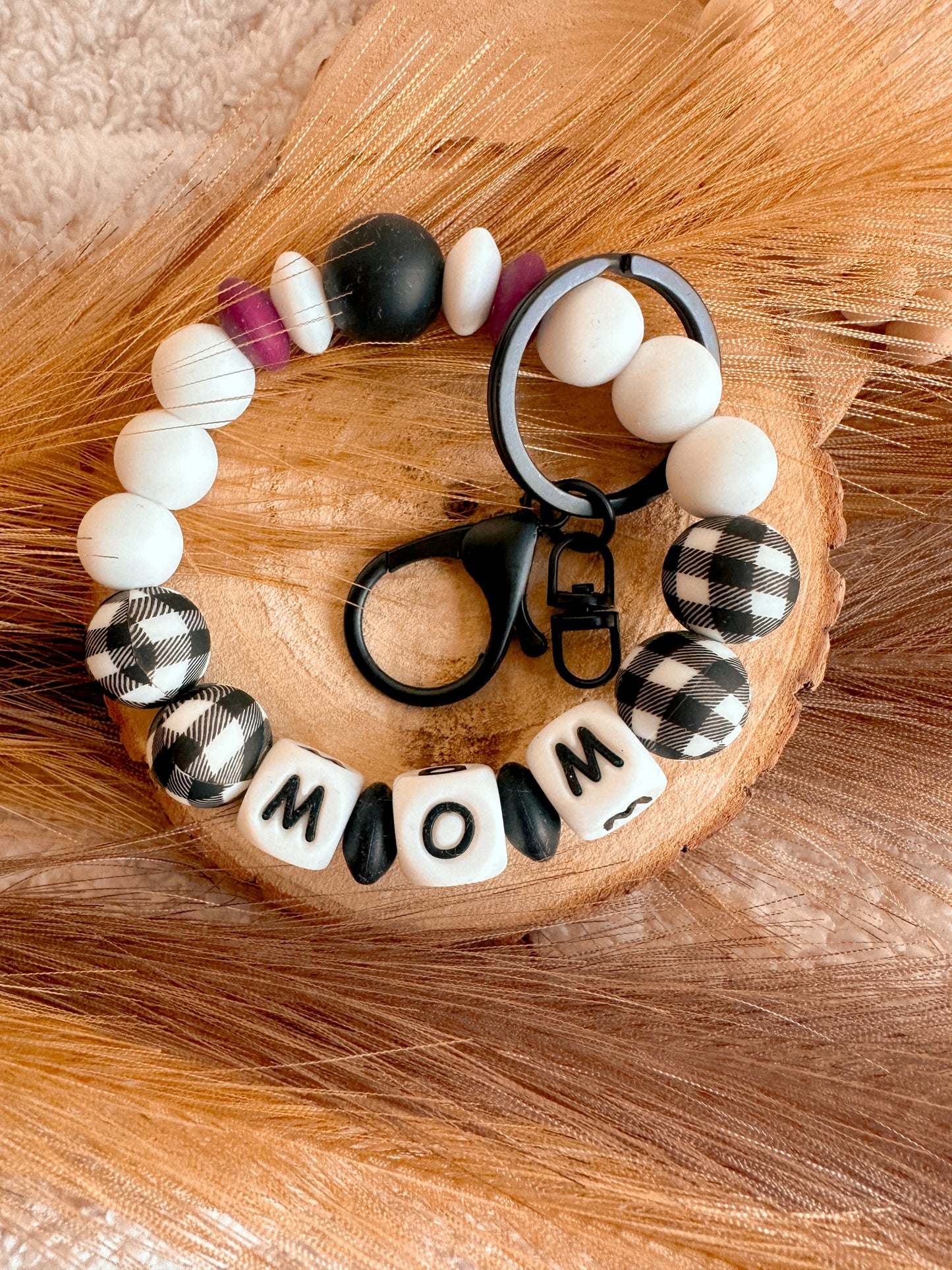 Llavero Redondo - Mamá Black&White