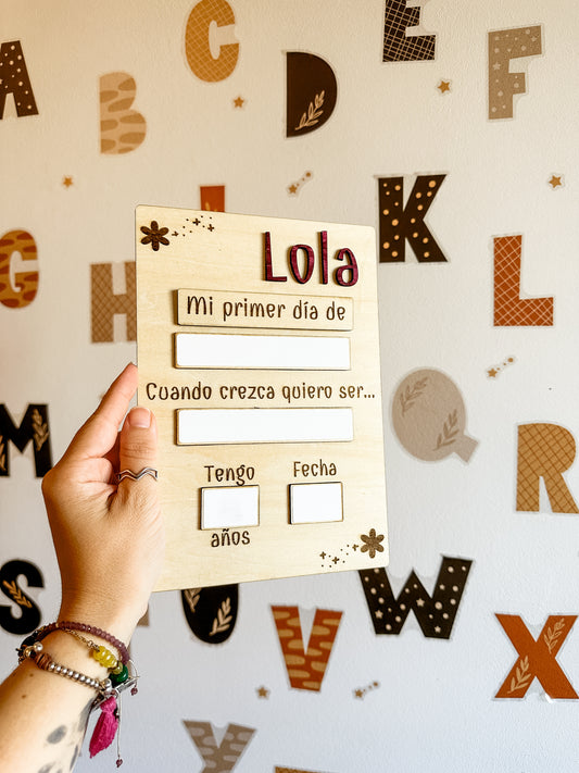 Placa “Primer día / Último día” - Vuelta al cole 📚