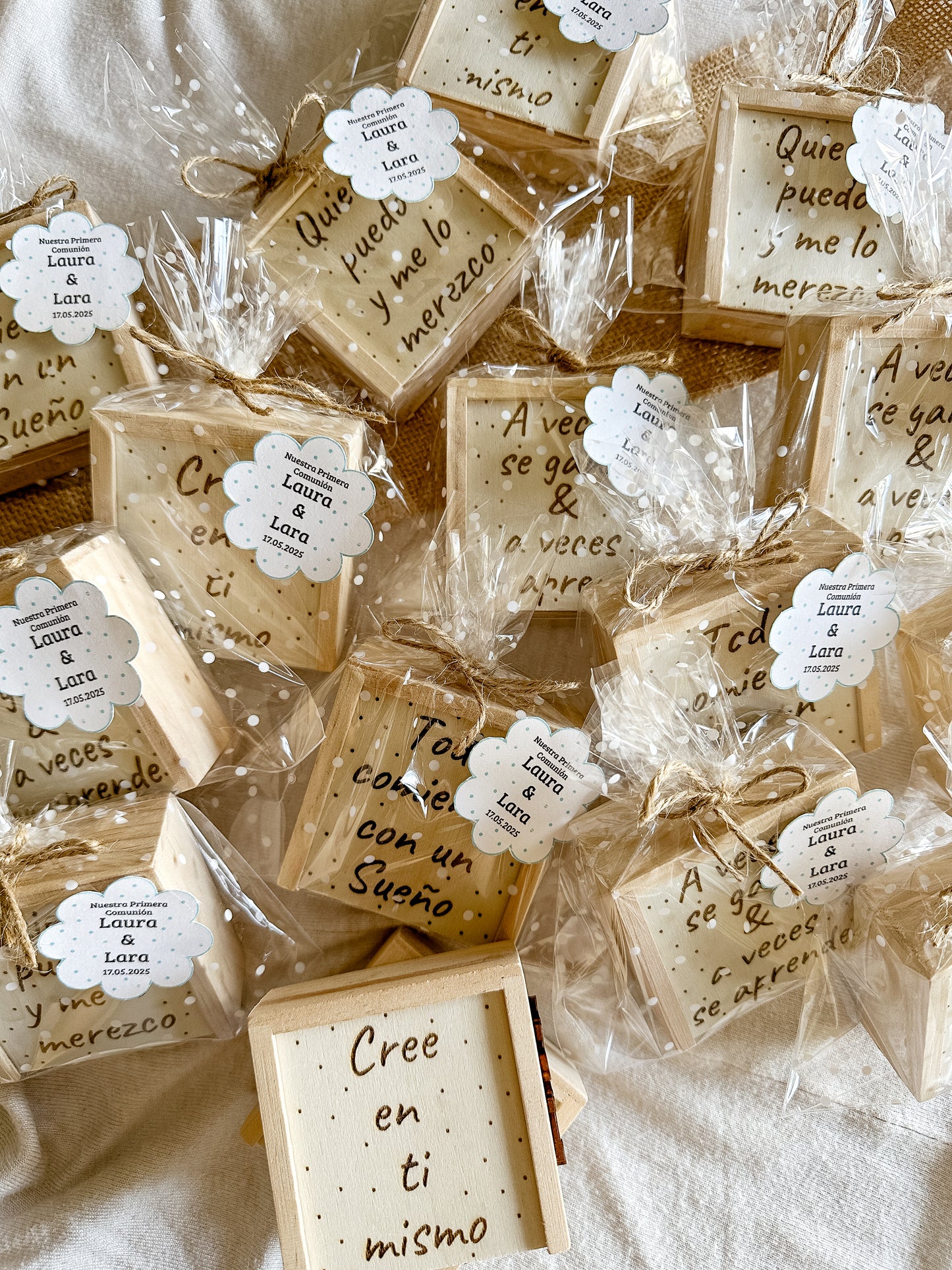 3 en raya de madera personalizado