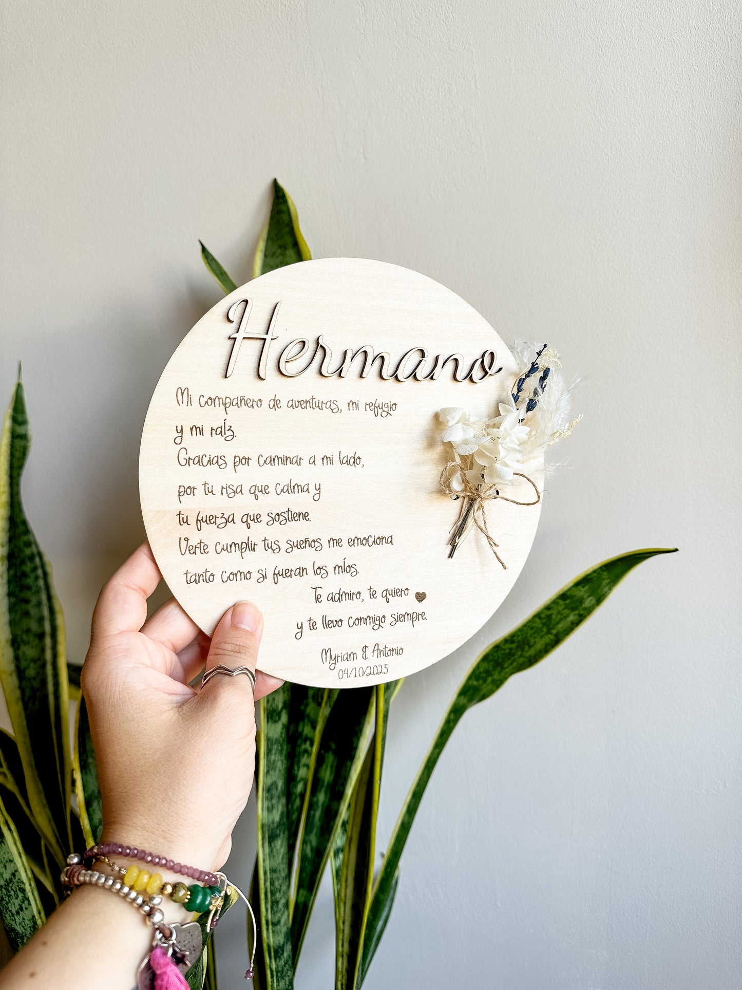 Placa dedicatoria madera ♥️