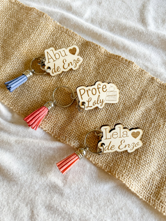 Llavero de madera personalizado