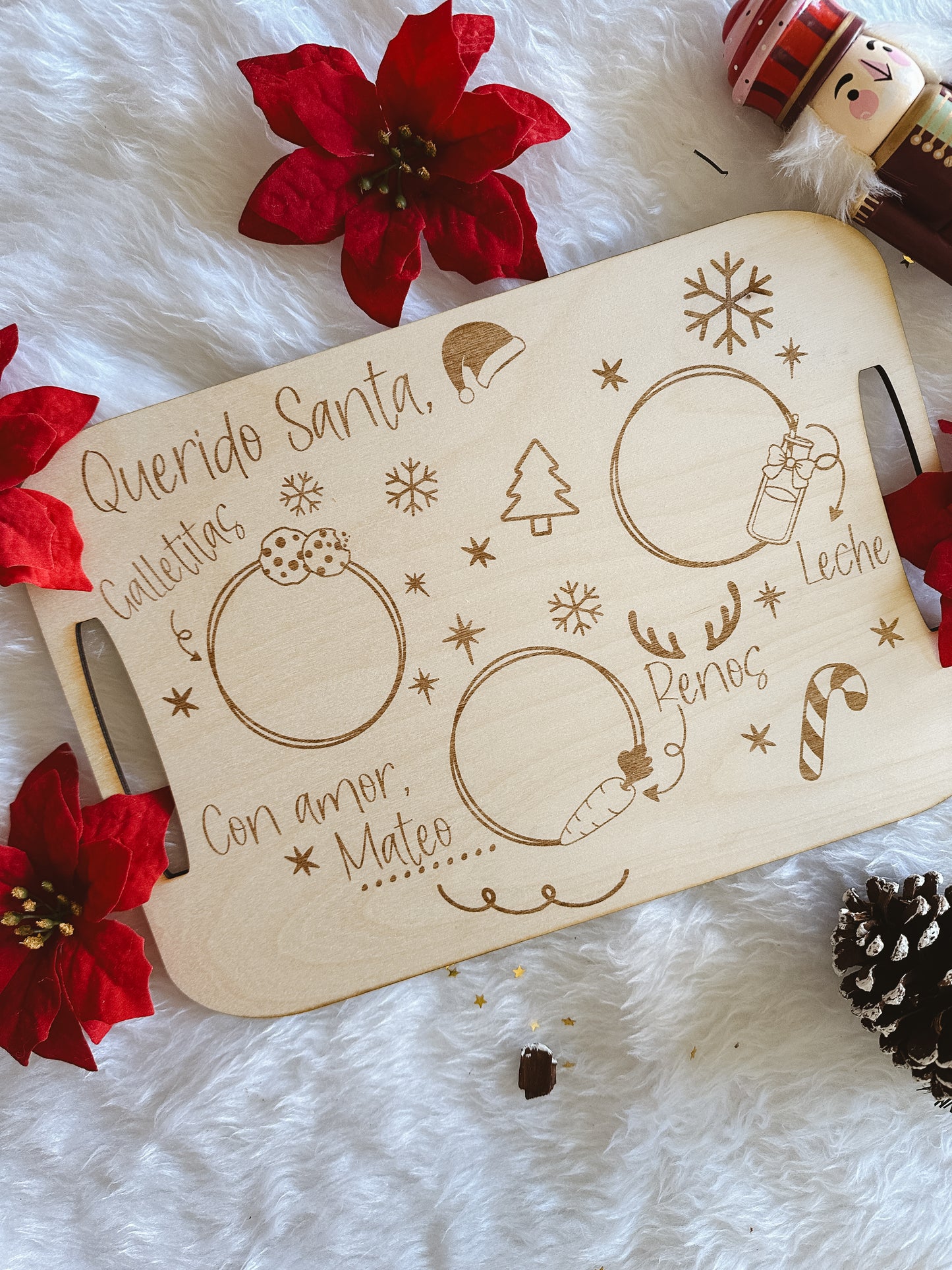 Bandeja para Papá Noel y Reyes Magos personalizada