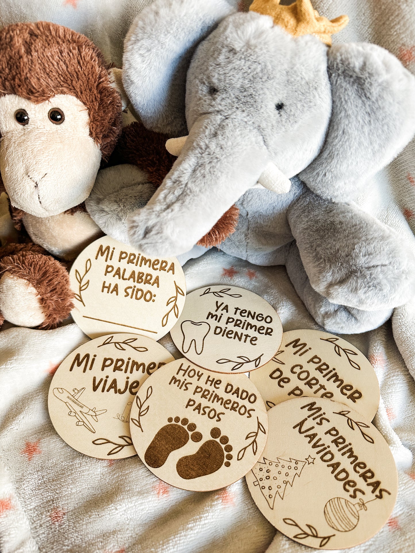 Placas Cumple Mes Bebé - Animales 🐻