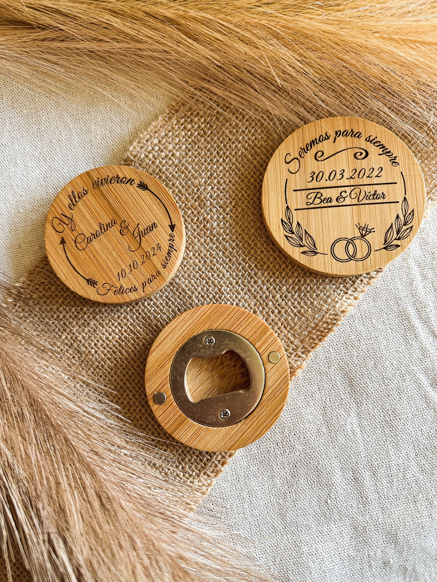 Abridor imantado madera personalizado 🧲