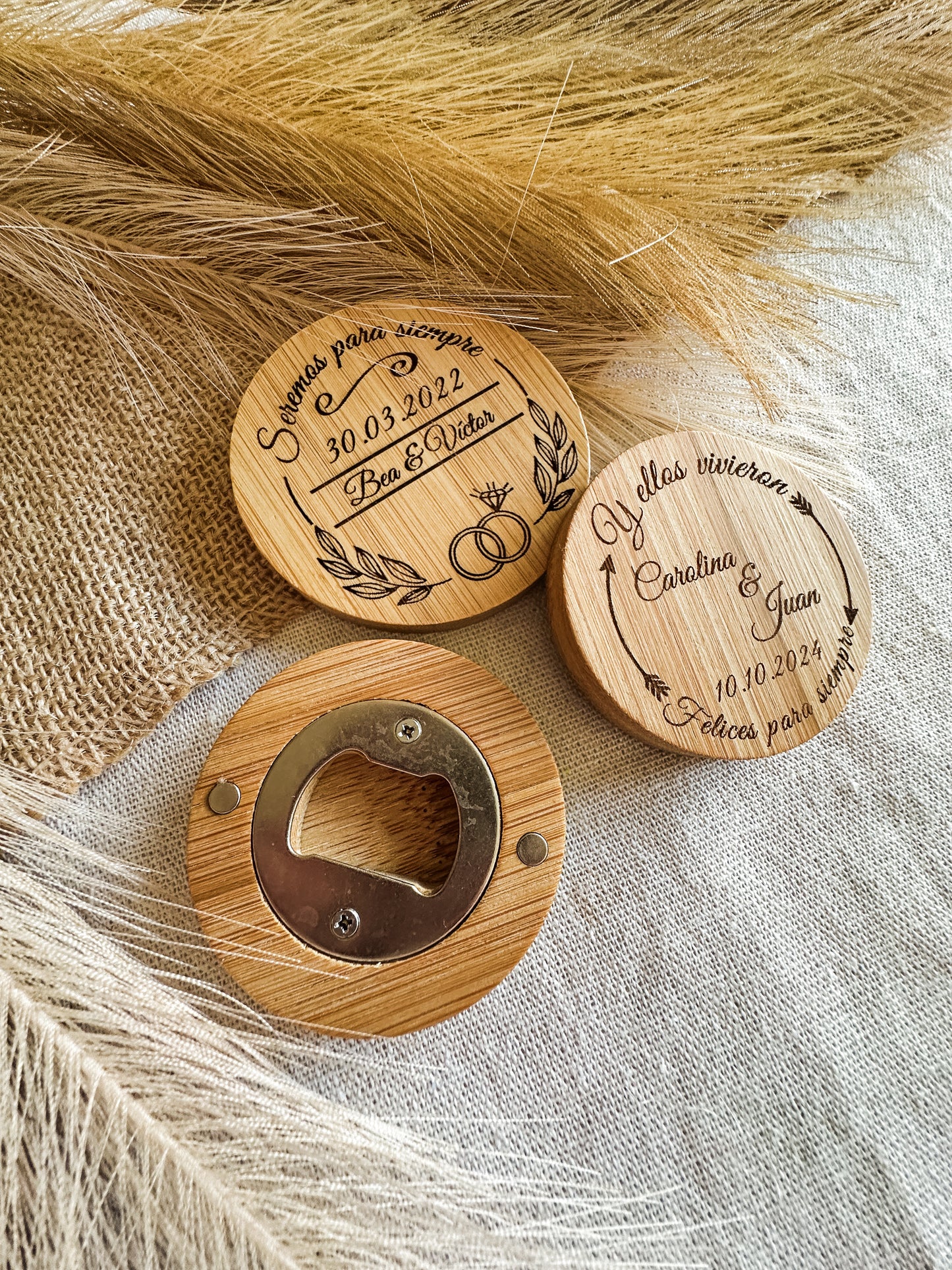Abridor imantado madera personalizado 🧲