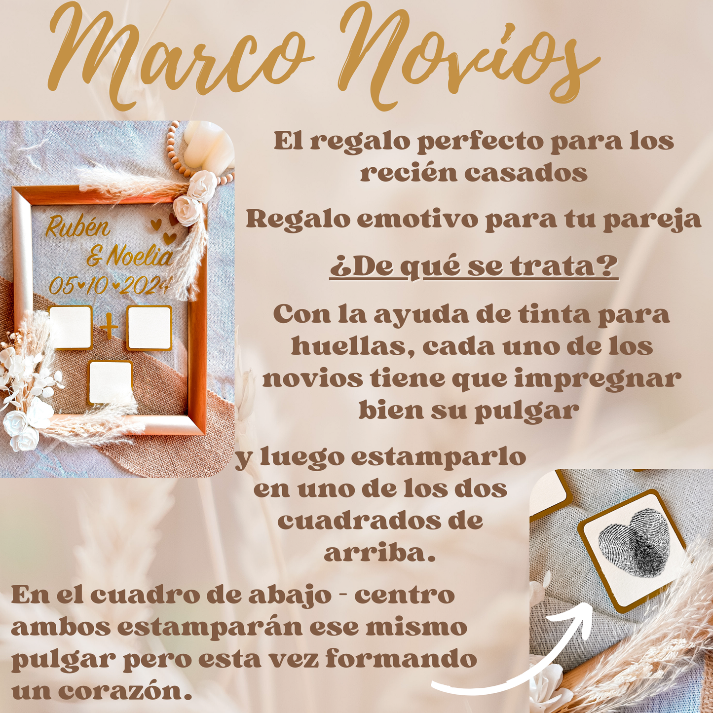 Cuadro Bodas - "Huellas Novios"