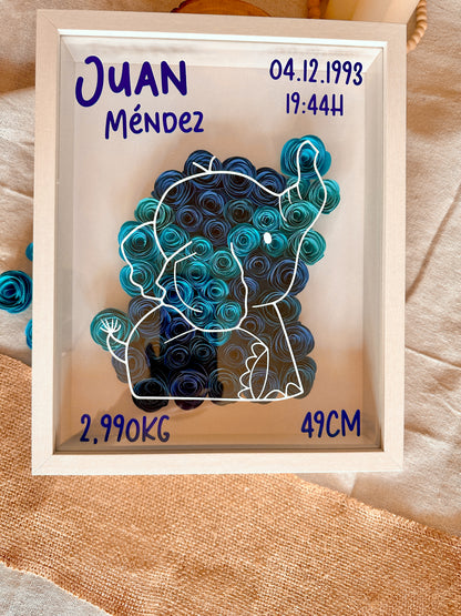 Cuadro Natalicio Personalizado - Flores