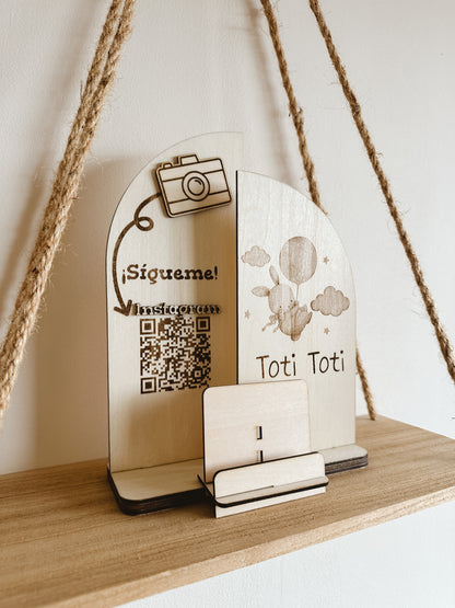 Stand QR / Tarjetero - Madera