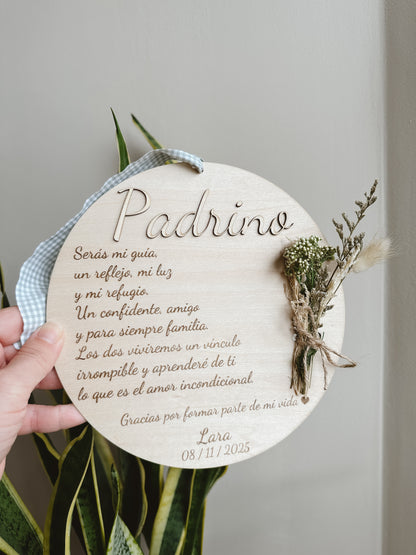 Placa dedicatoria madera ♥️