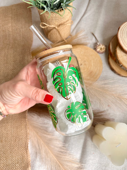 Glass tumbler - Monstera