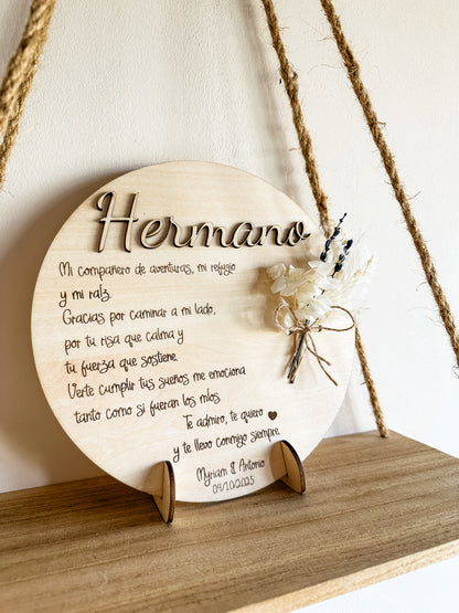 Placa dedicatoria madera ♥️