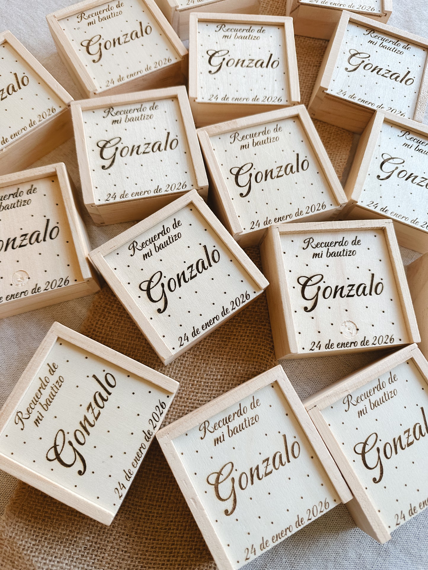 3 en raya de madera personalizado