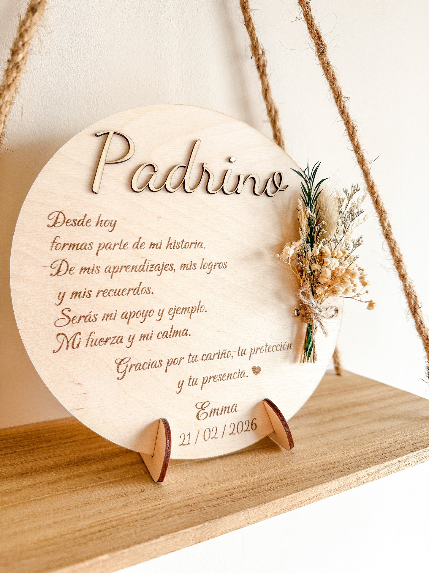 Placa dedicatoria madera ♥️