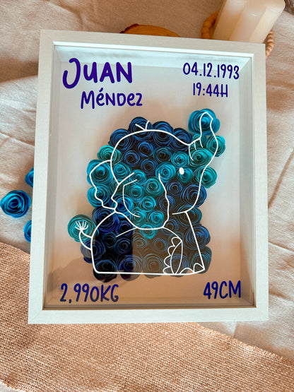 Cuadro Natalicio Personalizado - Flores