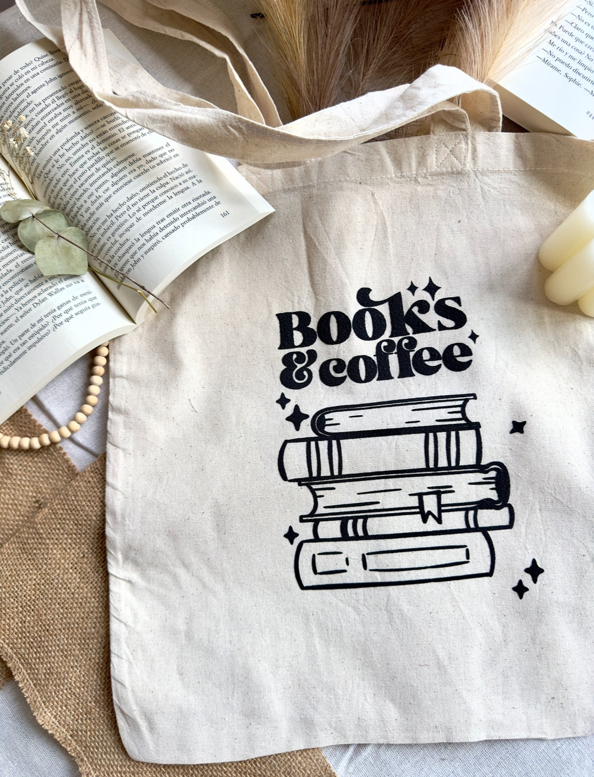 Tote Bag Book lovers - Books & Coffee