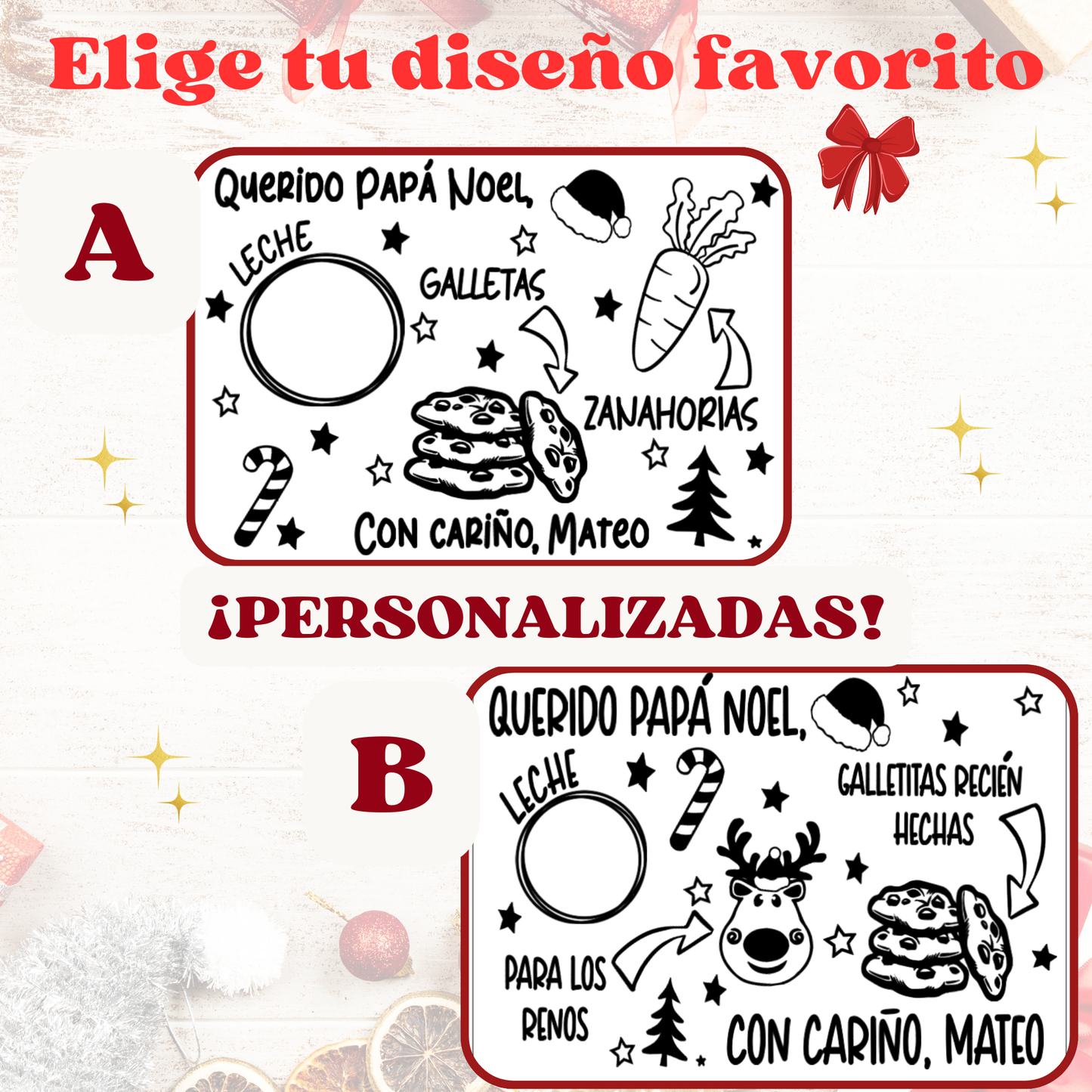 Bandeja Papá Noel Personalizada / Bandeja Reyes Magos Personalizada 🌟