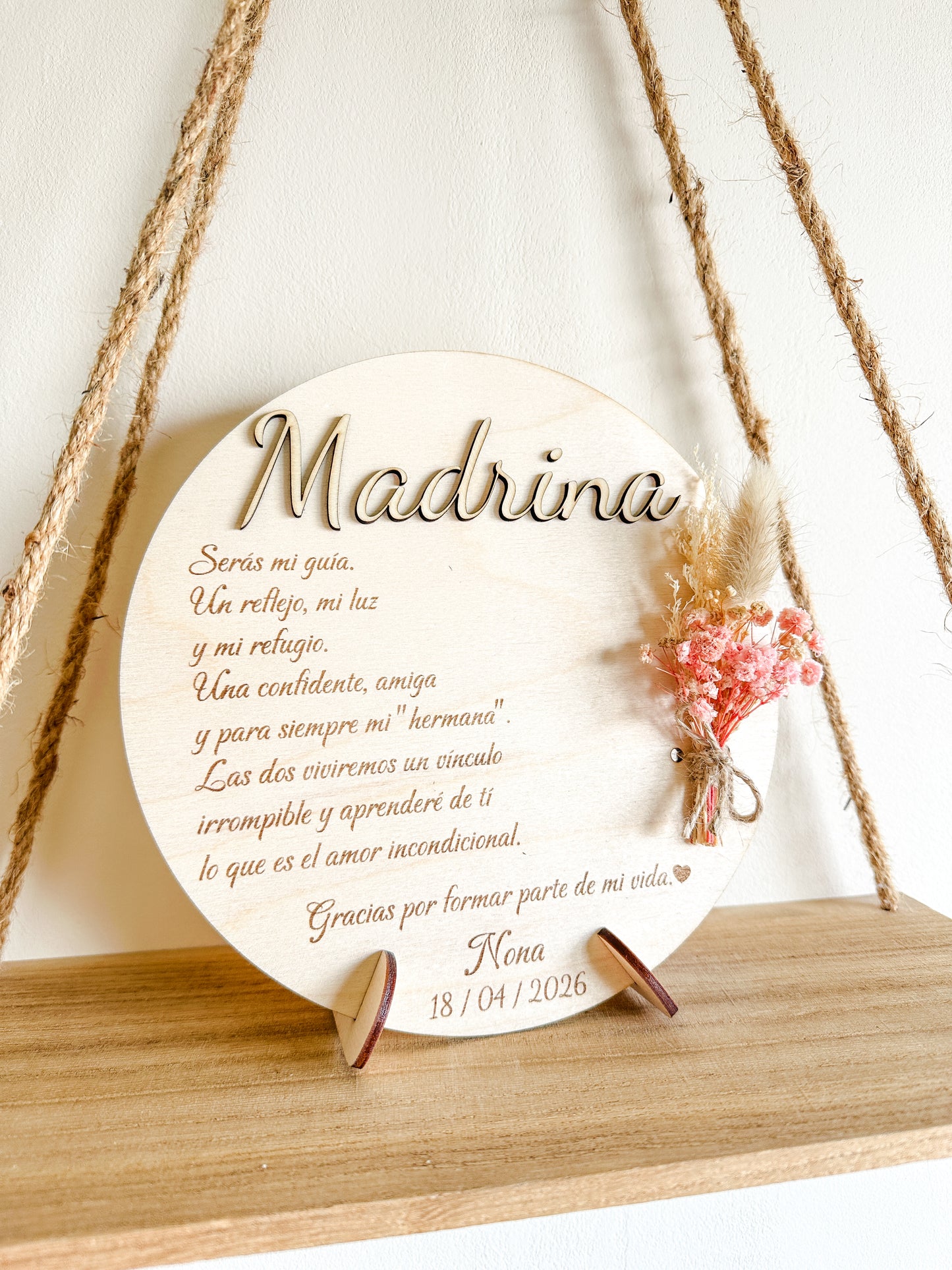 Placa dedicatoria madera ♥️