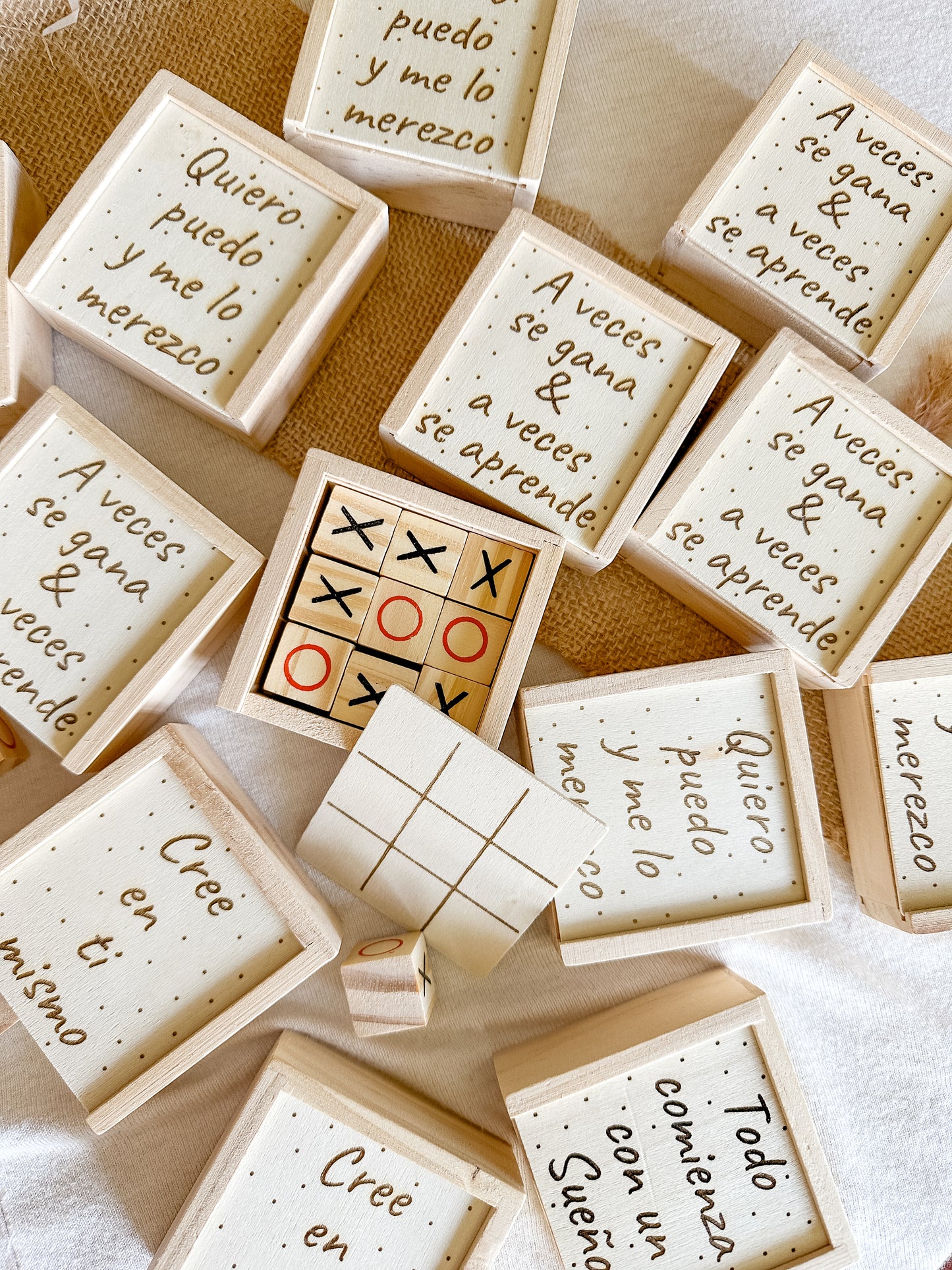 3 en raya madera personalizado