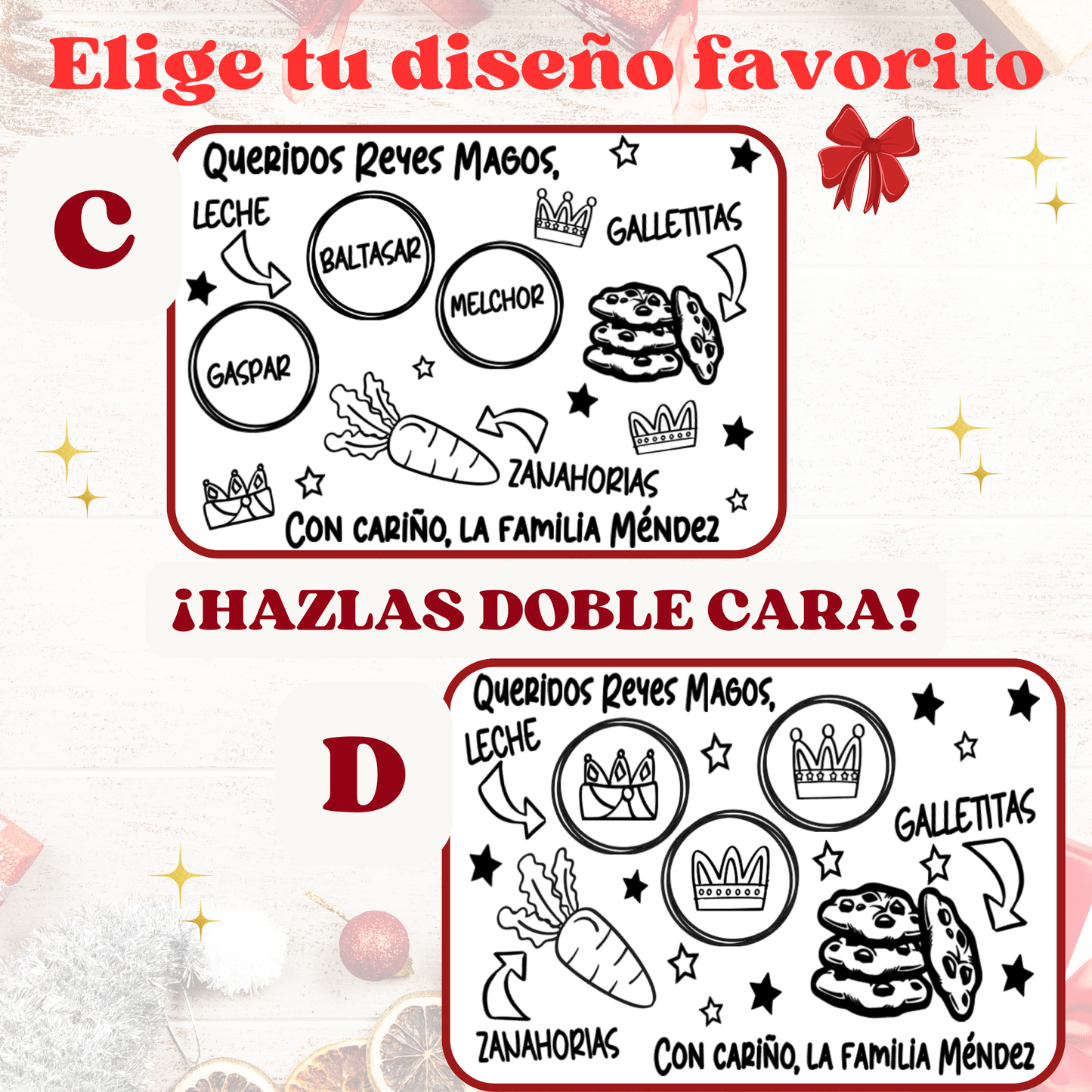 Bandeja Papá Noel Personalizada / Bandeja Reyes Magos Personalizada 🌟