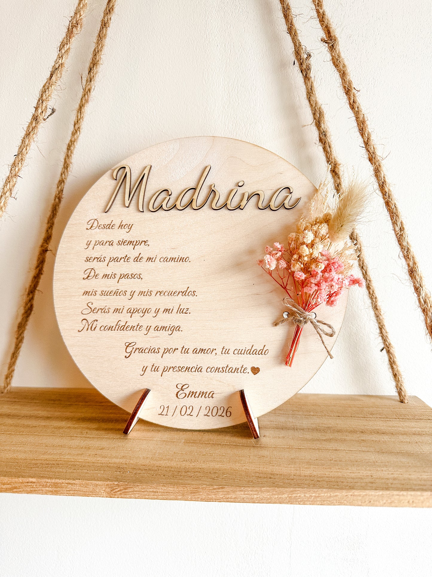 Placa dedicatoria madera ♥️