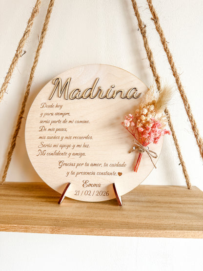 Placa dedicatoria madera ♥️