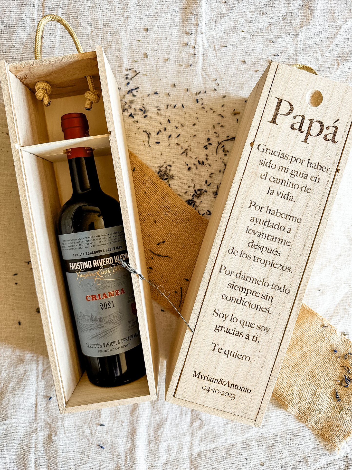 Caja vino personalizada de madera 🍷