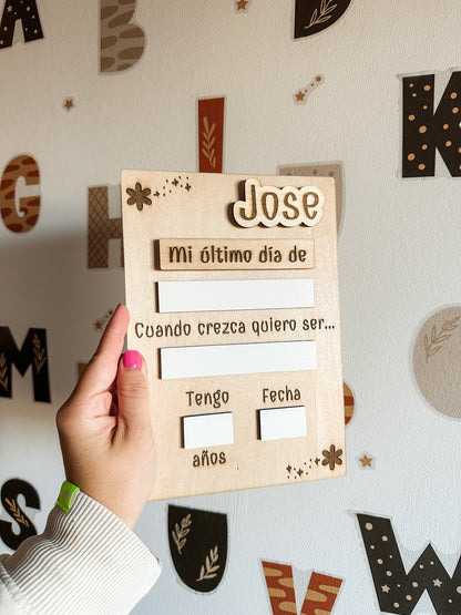 Placa “Primer día / Último día” - Vuelta al cole 📚