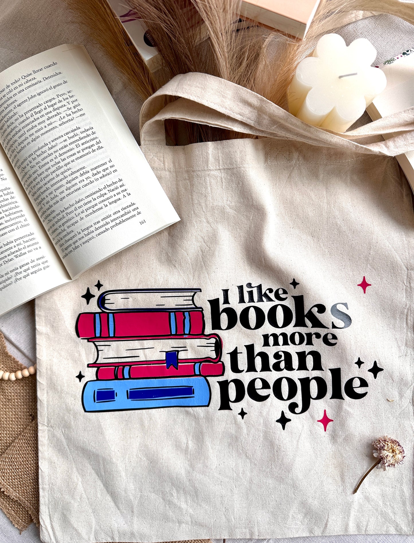 Tote Bag Book Lovers- I like books more than people