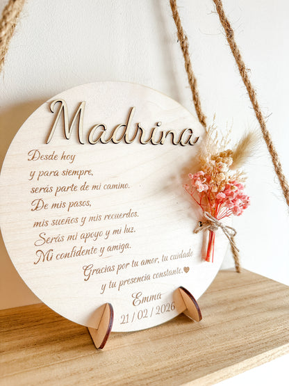 Placa dedicatoria madera ♥️