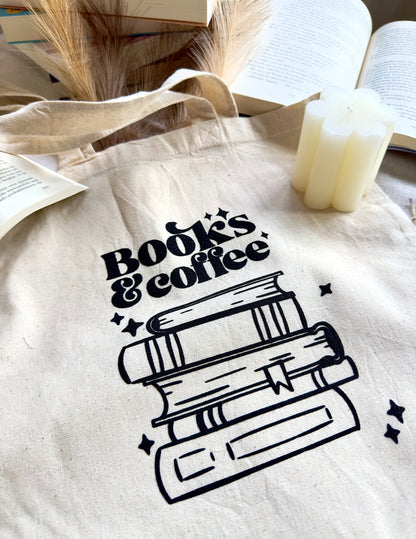 Tote Bag Book lovers - Books & Coffee