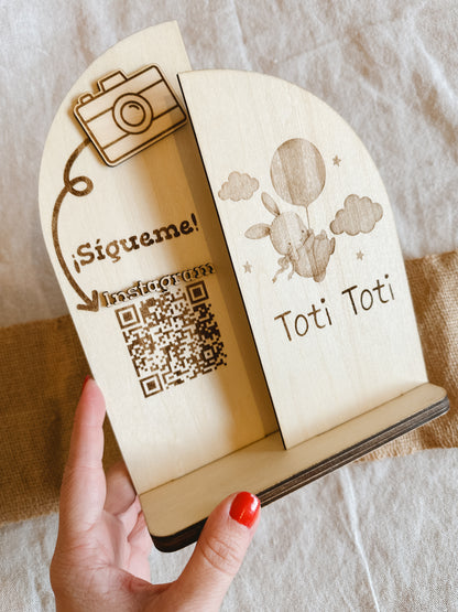 Stand QR / Tarjetero - Madera