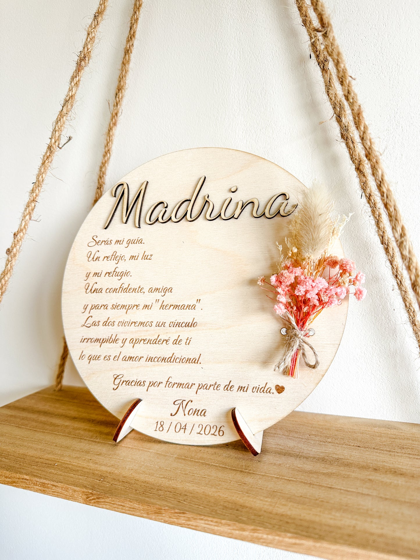 Placa dedicatoria madera ♥️