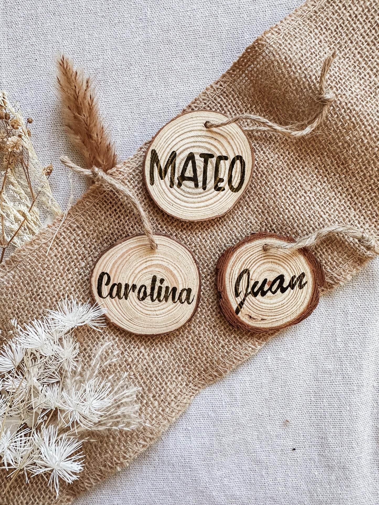 Marcasitios Personalizados / Identificaciones Personalizadas - Rodajas Madera